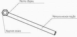 чертеж чертеж трубогиба из металлического стержня и гайки фото